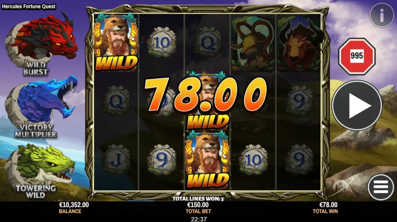 Hercules Fortune Quest - base game win