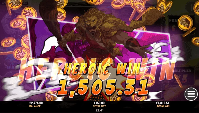 Hercules Fortune Quest - heroic win on the reels